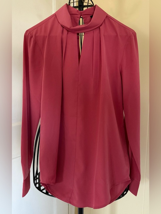 Ann Taylor Tops - Ann Taylor Mock Neck Keyhole Blouse Long Sleeve | Work Office Top Size XS NWT